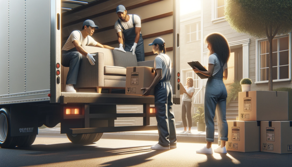qshark movers loading a truck for a customer