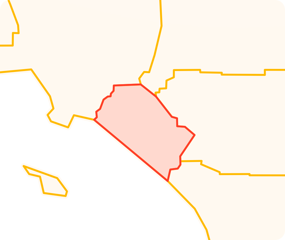 Map describing the service area of our moving company in orange county California