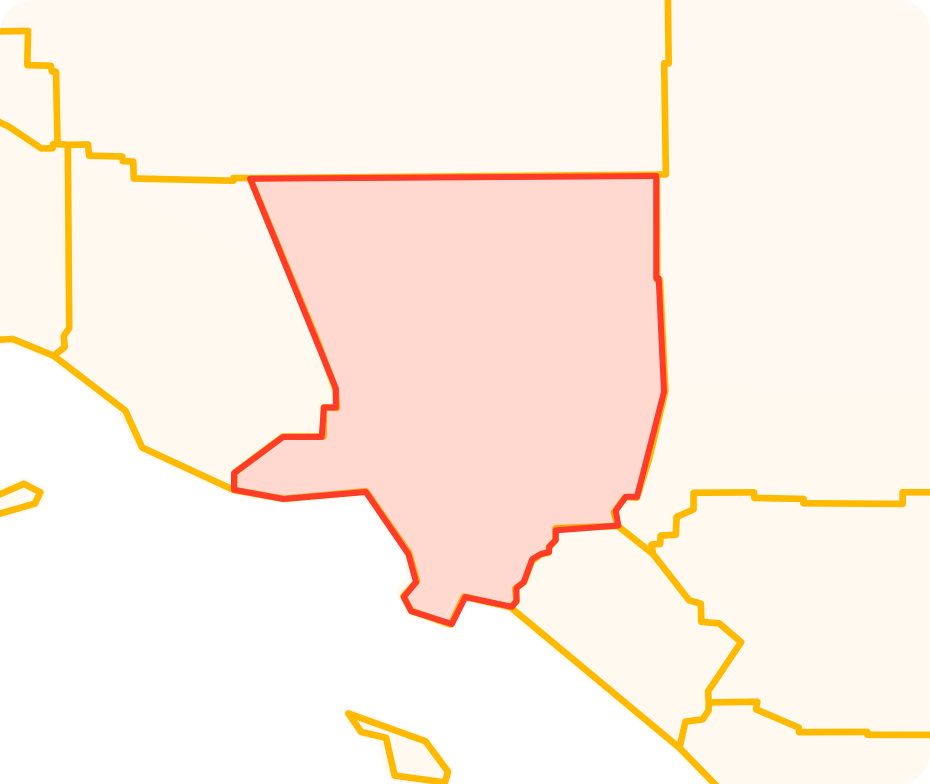 A picture showing location of moving company north hollywood on califonia map