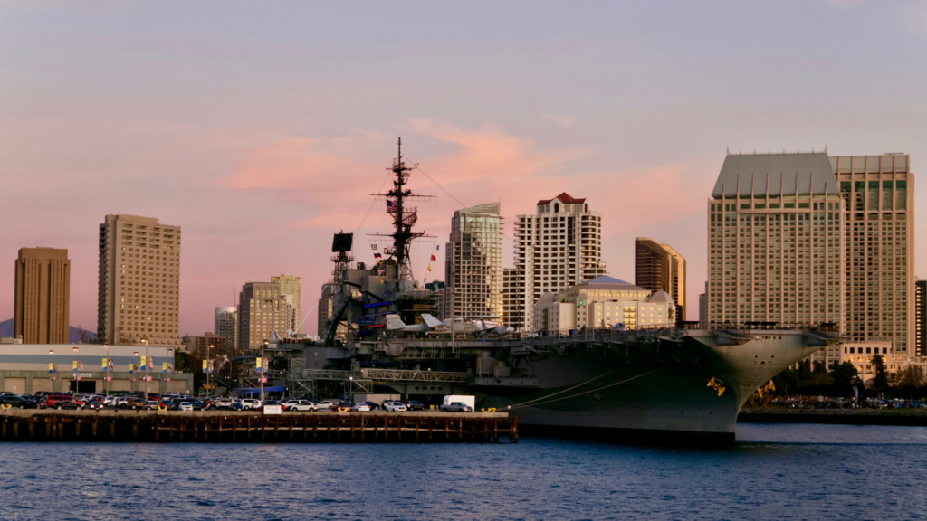 a picture of san diego military battle ship