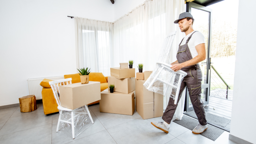 a professional san diego mover moving items inside 
