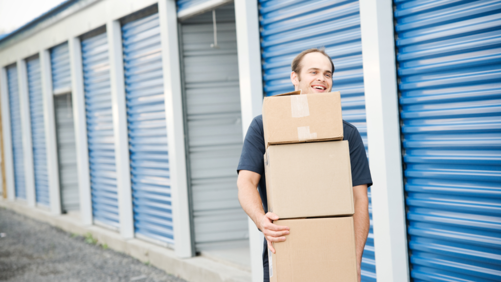 a person moving out of san diego storage usinig professional moving company