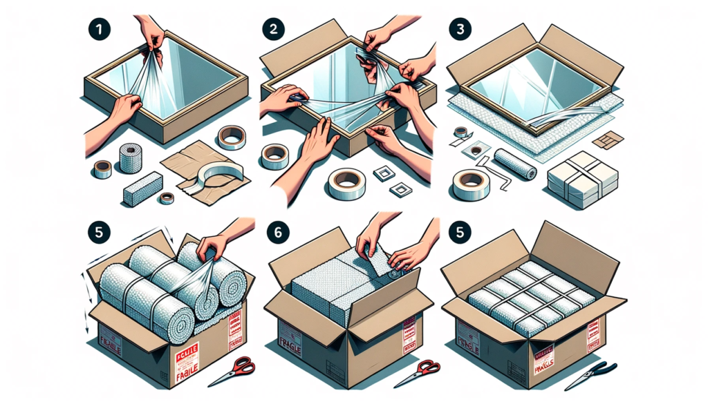 step by step guide on how to pack mirror for moving