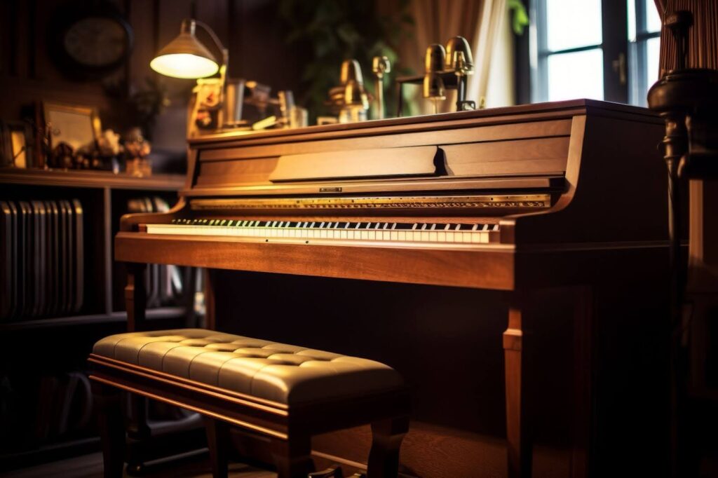 An upright piano