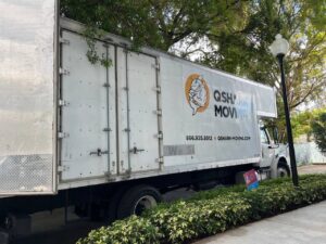 Qshark Moving Company truck ready for residential move and packing services